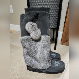 Manitoba Mukluks Authentic Canadian made. SZ 8 - Grey